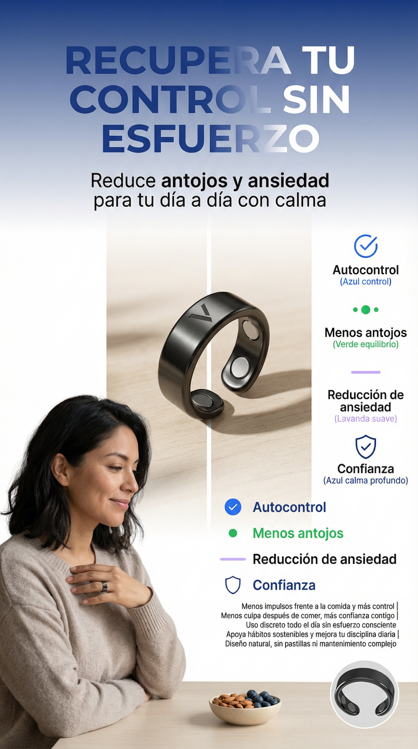 Calmy- Anillo magnético- LLEVA 2 POR UN VALOR ESPECIAL!