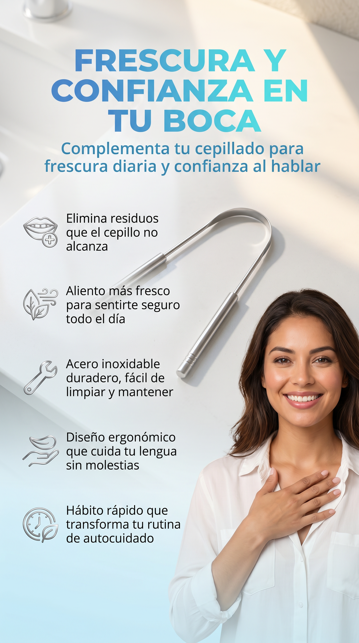 Raspador Limpiador De Lengua Metalico- !OFERTA SOLO HOY 2x1!