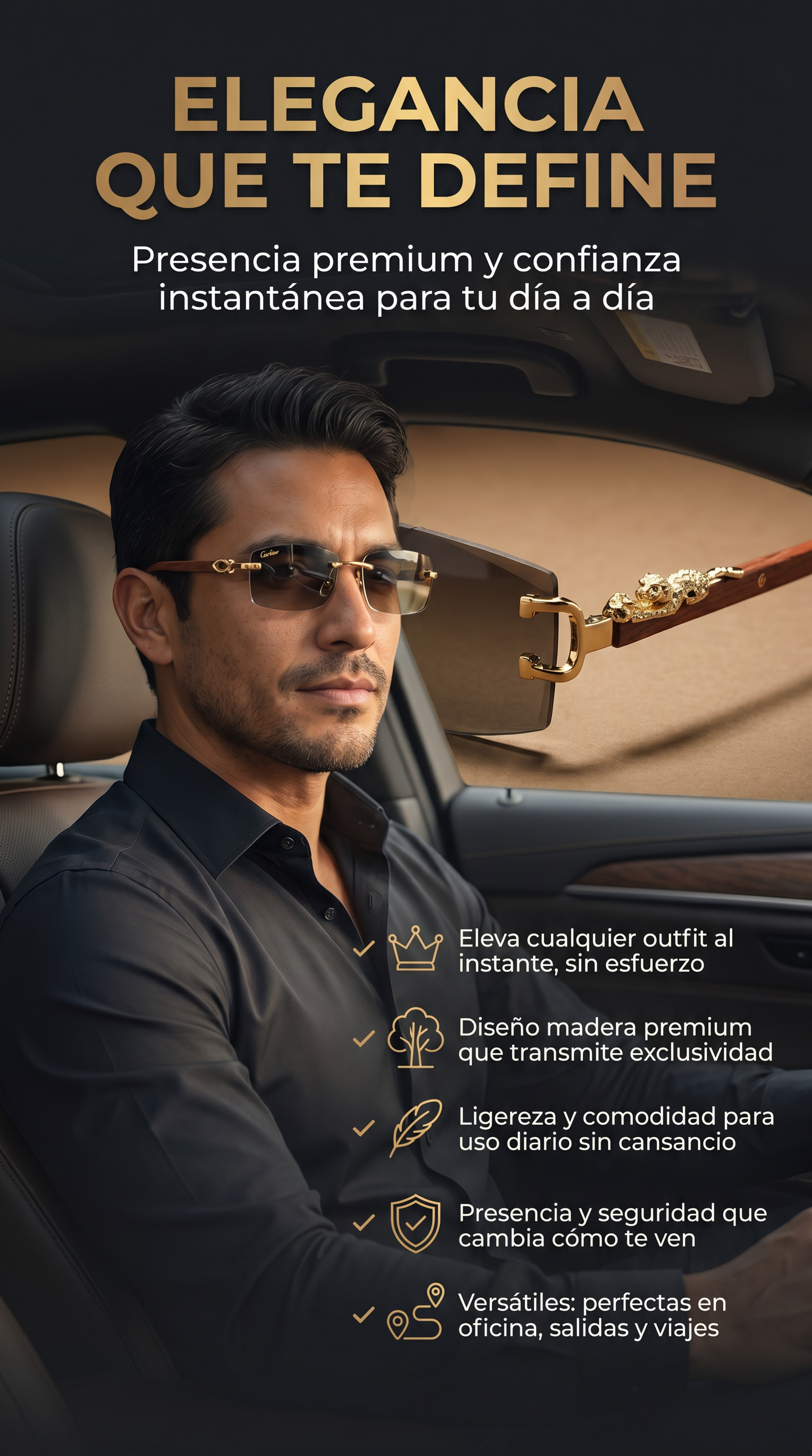 Gafas CARTIER madera+ESTUCHE LUJO Y PAÑO ! 2x1 OFERTA SOLO POR HOY!