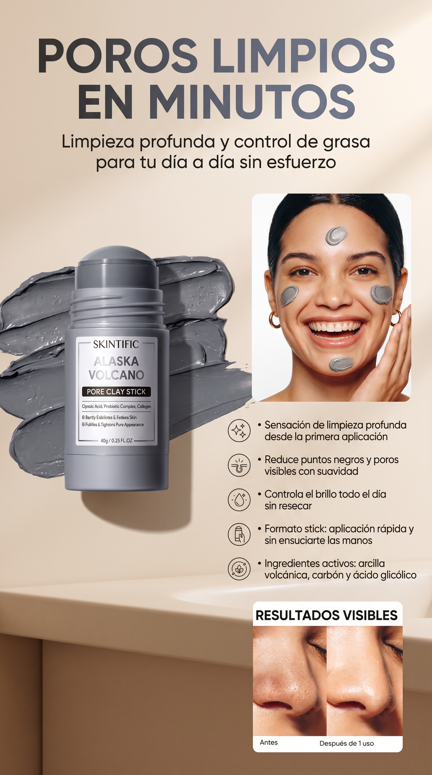 Skintific Pore Clay Stick 10ml-50% DESCUENTO SOLO HOY+OBSEQUIO GRATIS