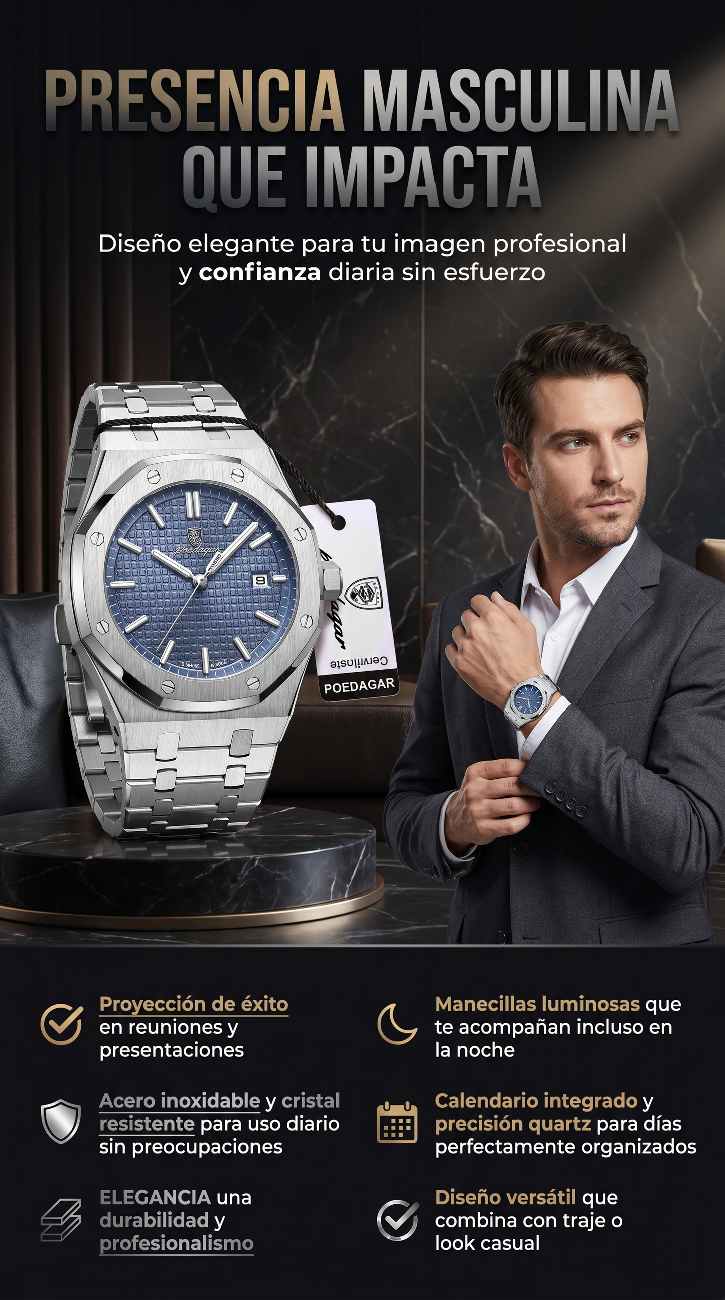 Reloj Invictus Poedagar 924- !OFERTA SOLO HOY PRECIO 50% OFF!