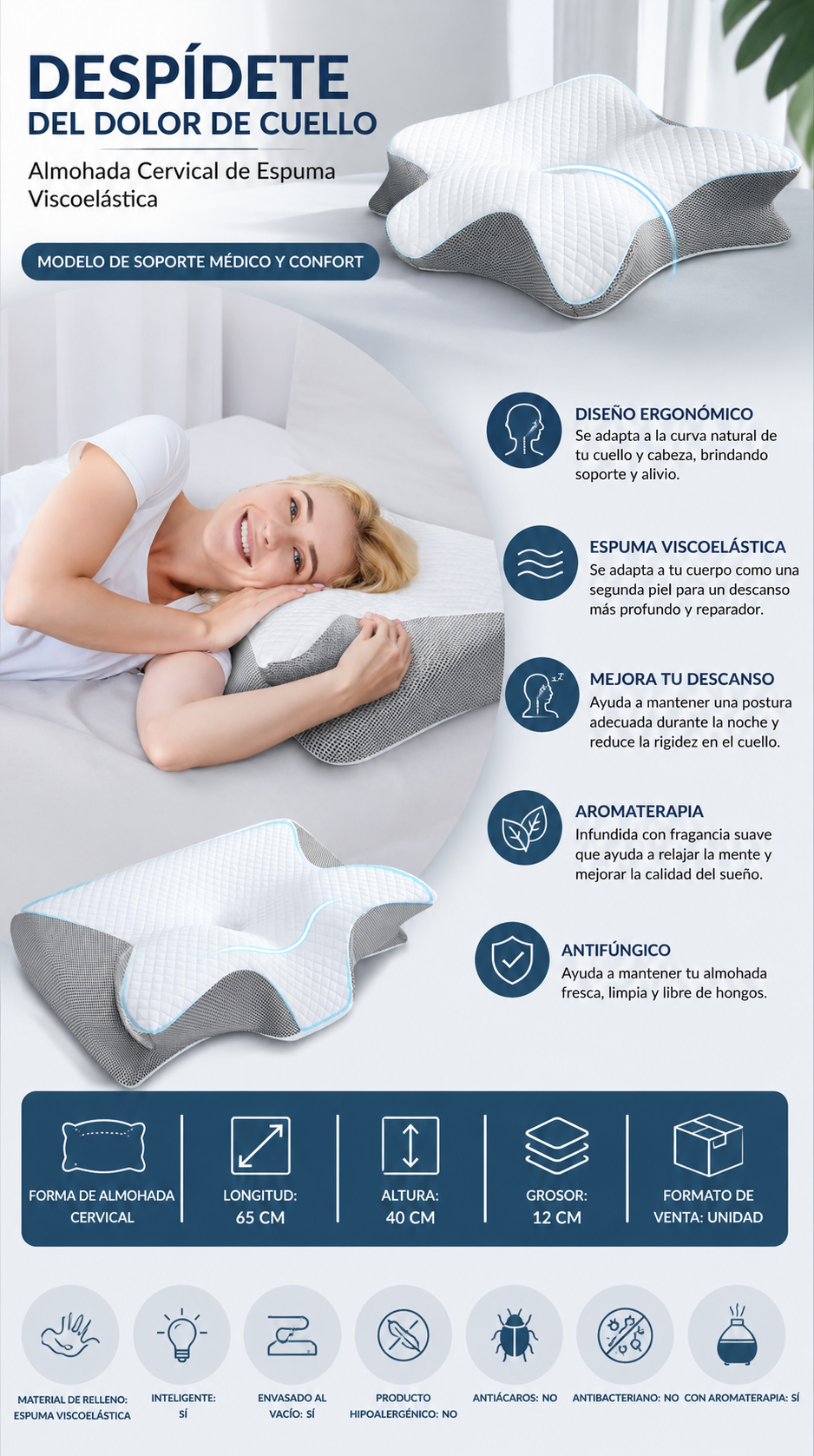💤 Almohada Cervical Orthosleep 🇺🇸 2x1- OFERTA SOLO HOY! + REGALO GRATIS