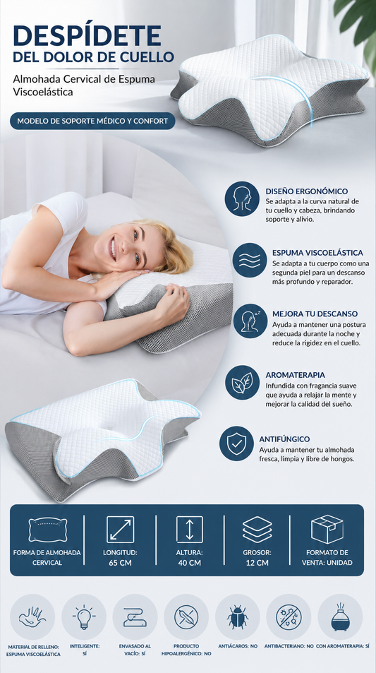 💤 Almohada Cervical Orthosleep 🇺🇸 OFERTA SOLO HOY! + REGALO GRATIS