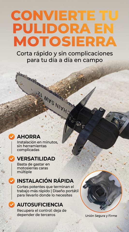 Adaptador Motosierra Para Pulidora-POCAS UNIDADES- 50% DE DESCUENTO+ OBSEQUIO SORPRESA!
