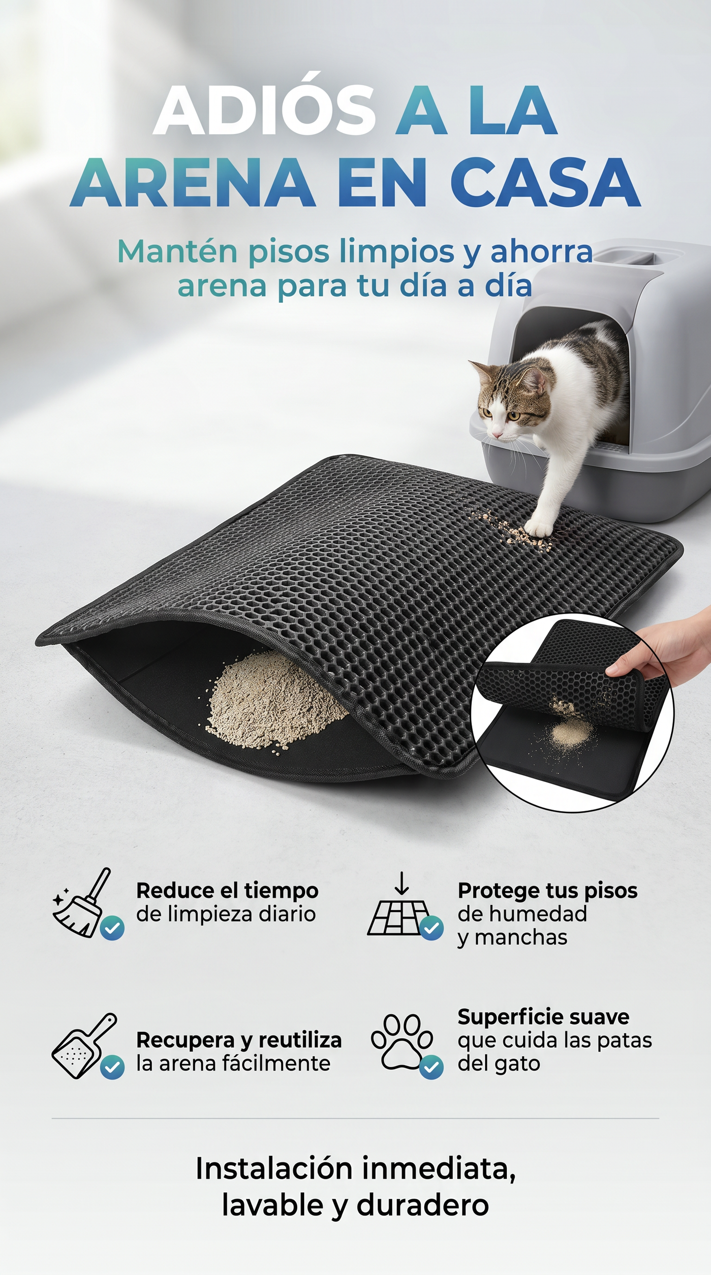 Tapete Arenero GATOS- !OFERTA SOLO HOY 2x1!